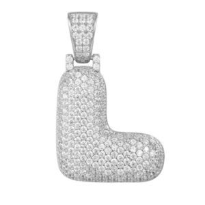 Iced Out Premium Bling 925 Sterling Silver Letter Pendant A, B, C, D....Z - L vyobraziť