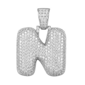 Iced Out Premium Bling 925 Sterling Silver Letter Pendant A, B, C, D....Z - N vyobraziť