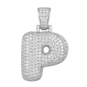 Iced Out Premium Bling 925 Sterling Silver Letter Pendant A, B, C, D....Z - P vyobraziť