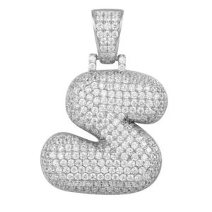 Iced Out Premium Bling 925 Sterling Silver Letter Pendant A, B, C, D....Z - S vyobraziť