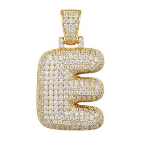 Iced Out Premium Bling 925 Sterling Silver Letter Pendant A, B, C, D....Z Gold - E vyobraziť