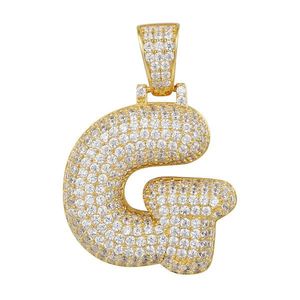 Iced Out Premium Bling 925 Sterling Silver Letter Pendant A, B, C, D....Z Gold - G vyobraziť