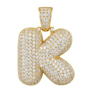 Iced Out Premium Bling 925 Sterling Silver Letter Pendant A, B, C, D....Z Gold - K vyobraziť