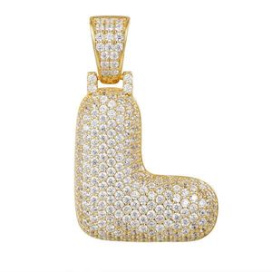 Iced Out Premium Bling 925 Sterling Silver Letter Pendant A, B, C, D....Z Gold - L vyobraziť