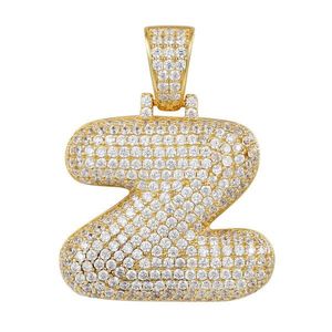 Iced Out Premium Bling 925 Sterling Silver Letter Pendant A, B, C, D....Z Gold - Z vyobraziť