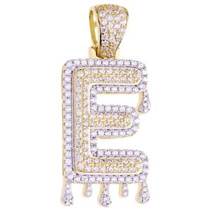 Iced Out Premium Bling 925 Sterling Silver Letter Pendant A, B, C, D....Z Gold - E vyobraziť