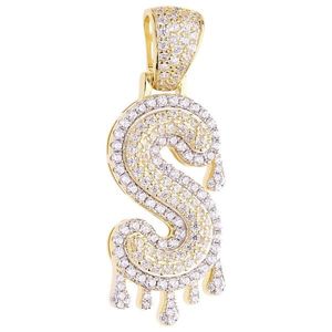 Iced Out Premium Bling 925 Sterling Silver Letter Pendant A, B, C, D....Z Gold - S vyobraziť