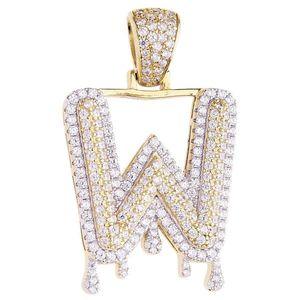 Iced Out Premium Bling 925 Sterling Silver Letter Pendant A, B, C, D....Z Gold - W vyobraziť