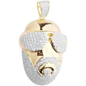 Iced Out Premium Bling - 925 Sterling Silver 3D Rapper Pendant gold - Uni vyobraziť