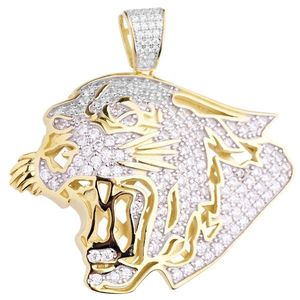 Iced Out Premium Bling - 925 Sterling Silver LION Pendant gold - Uni vyobraziť