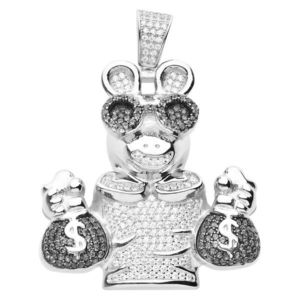 Iced Out Premium Bling - 925 Sterling Silver Gold Digger Pendant - Uni vyobraziť