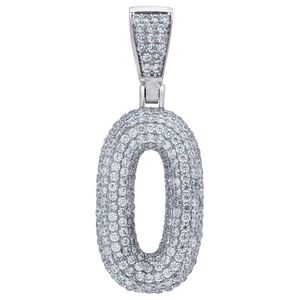 Iced Out Premium Bling 925 Sterling Silver 48mm Pendant Number 0, 1, 2, 3....9 - 0 vyobraziť