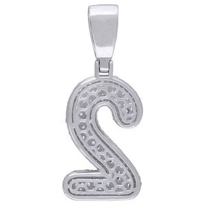 Iced Out Premium Bling 925 Sterling Silver 48mm Pendant Number 0, 1, 2, 3....9 - 2 vyobraziť