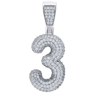 Iced Out Premium Bling 925 Sterling Silver 48mm Pendant Number 0, 1, 2, 3....9 - 3 vyobraziť