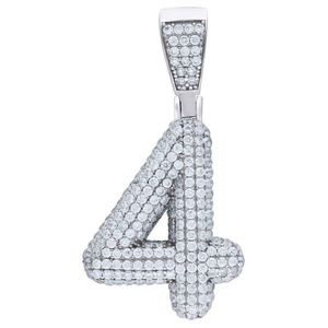Iced Out Premium Bling 925 Sterling Silver 48mm Pendant Number 0, 1, 2, 3....9 - 4 vyobraziť