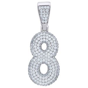 Iced Out Premium Bling 925 Sterling Silver 48mm Pendant Number 0, 1, 2, 3....9 - 8 vyobraziť