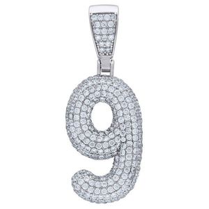Iced Out Premium Bling 925 Sterling Silver 48mm Pendant Number 0, 1, 2, 3....9 - 9 vyobraziť