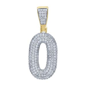 Iced Out Premium Bling 925 Sterling Silver 48mm Pendant Number 0, 1, 2, 3....9 Gold - 0 vyobraziť