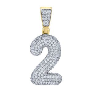 Iced Out Premium Bling 925 Sterling Silver 48mm Pendant Number 0, 1, 2, 3....9 Gold - 2 vyobraziť