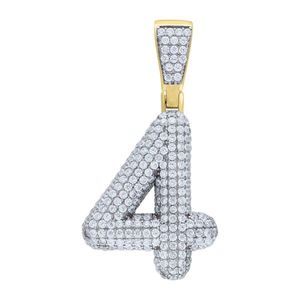Iced Out Premium Bling 925 Sterling Silver 48mm Pendant Number 0, 1, 2, 3....9 Gold - 4 vyobraziť