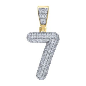 Iced Out Premium Bling 925 Sterling Silver 48mm Pendant Number 0, 1, 2, 3....9 Gold - 7 vyobraziť