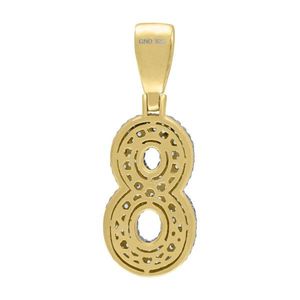Iced Out Premium Bling 925 Sterling Silver 48mm Pendant Number 0, 1, 2, 3....9 Gold - 8 vyobraziť