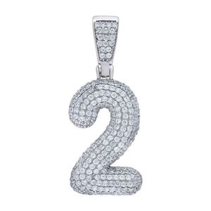 Iced Out Premium Bling 925 Sterling Silver 38mm Pendant Number 1, 2, 3, 4....9 - 2 vyobraziť