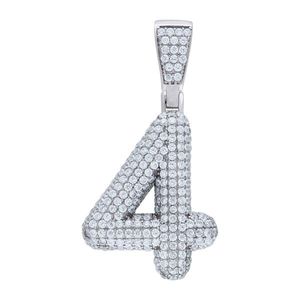 Iced Out Premium Bling 925 Sterling Silver 38mm Pendant Number 1, 2, 3, 4....9 - 4 vyobraziť