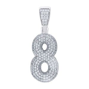 Iced Out Premium Bling 925 Sterling Silver 38mm Pendant Number 1, 2, 3, 4....9 - 8 vyobraziť