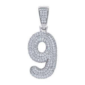 Iced Out Premium Bling 925 Sterling Silver 38mm Pendant Number 1, 2, 3, 4....9 - 9 vyobraziť