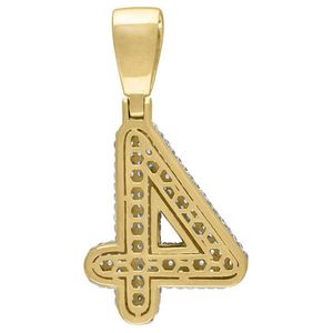 Iced Out Premium Bling 925 Sterling Silver 38mm Pendant Number 1, 2, 3, 4....9 Gold - 4 vyobraziť