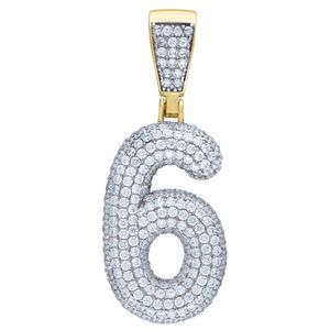 Iced Out Premium Bling 925 Sterling Silver 38mm Pendant Number 1, 2, 3, 4....9 Gold - 6 vyobraziť