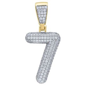 Iced Out Premium Bling 925 Sterling Silver 38mm Pendant Number 1, 2, 3, 4....9 Gold - 7 vyobraziť