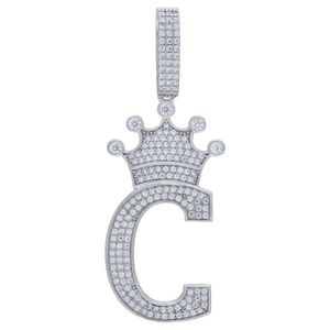 Iced Out Premium Bling - 925 Sterling Silver Letter Pendant King A, B, C, D.... Z - K vyobraziť