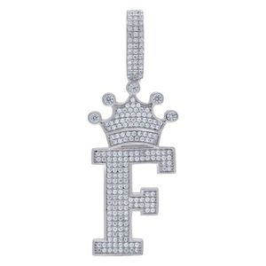 Iced Out Premium Bling - 925 Sterling Silver Letter Pendant King A, B, C, D.... Z - F vyobraziť