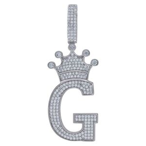 Iced Out Premium Bling - 925 Sterling Silver Letter Pendant King A, B, C, D.... Z - G vyobraziť