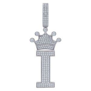 Iced Out Premium Bling - 925 Sterling Silver Letter Pendant King A, B, C, D.... Z - I vyobraziť