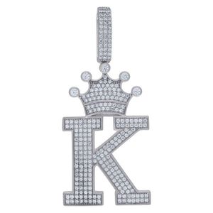 Iced Out Premium Bling - 925 Sterling Silver Letter Pendant King A, B, C, D.... Z - K vyobraziť