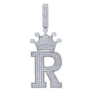 Iced Out Premium Bling - 925 Sterling Silver Letter Pendant King A, B, C, D.... Z - R vyobraziť