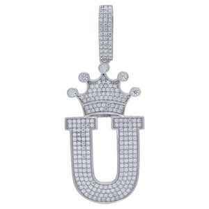 Iced Out Premium Bling - 925 Sterling Silver Letter Pendant King A, B, C, D.... Z - U vyobraziť