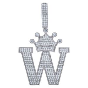 Iced Out Premium Bling - 925 Sterling Silver Letter Pendant King A, B, C, D.... Z - W vyobraziť