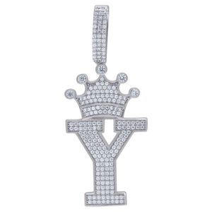 Iced Out Premium Bling - 925 Sterling Silver Letter Pendant King A, B, C, D.... Z - Y vyobraziť