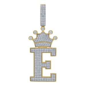 Iced Out Premium Bling - 925 Sterling Silver Letter Pendant King A, B, C, D.... Z Gold - E vyobraziť