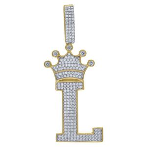 Iced Out Premium Bling - 925 Sterling Silver Letter Pendant King A, B, C, D.... Z Gold - L vyobraziť
