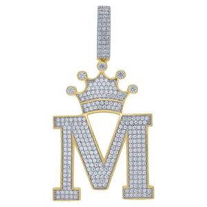 Iced Out Premium Bling - 925 Sterling Silver Letter Pendant King A, B, C, D.... Z Gold - M vyobraziť