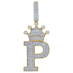 Iced Out Premium Bling - 925 Sterling Silver Letter Pendant King A, B, C, D.... Z Gold - P vyobraziť
