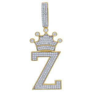 Iced Out Premium Bling - 925 Sterling Silver Letter Pendant King A, B, C, D.... Z Gold - Z vyobraziť