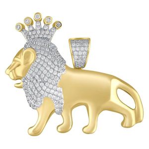 Iced Out Premium Bling - 925 Sterling Silver KING LION Pendant gold - Uni vyobraziť