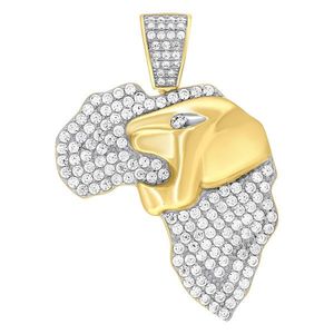 Iced Out Premium Bling 925 Sterling Silver Africa Panther Pendant Gold - Uni vyobraziť