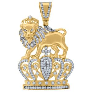 Iced Out Premium Bling - 925 Sterling Silver KING LION Pendant gold - Uni vyobraziť
